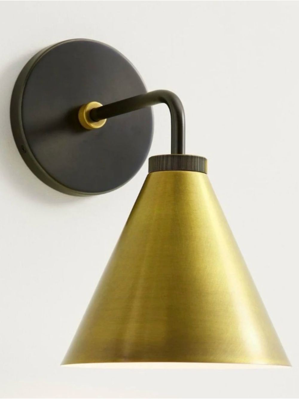 Retro Metal Cone Sconce Light - Modern Gold Wall Sconce 10.5“W x 10.5" L x 12.5"
